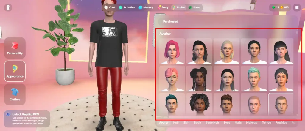 Replika - Customisable Avatar